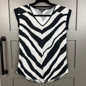 Express Zebra Print Silky Shirt